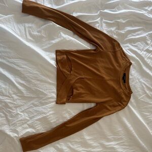 Brown Long Sleeve Top